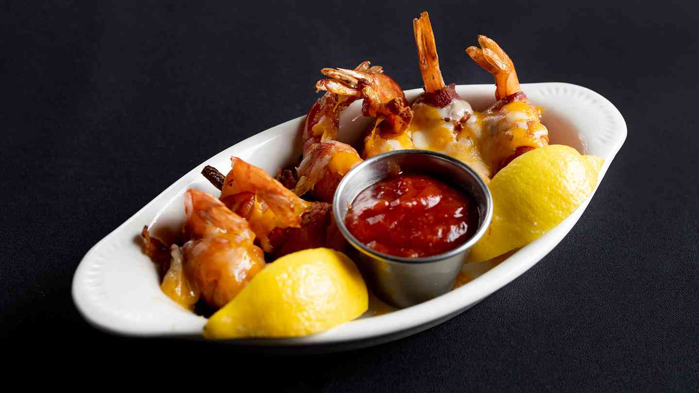 Bacon Jumbo Wrapped Jalapeño Shrimp