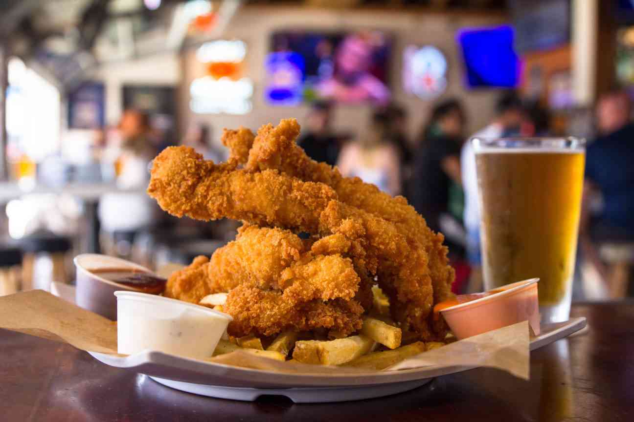 chicken strips and beer