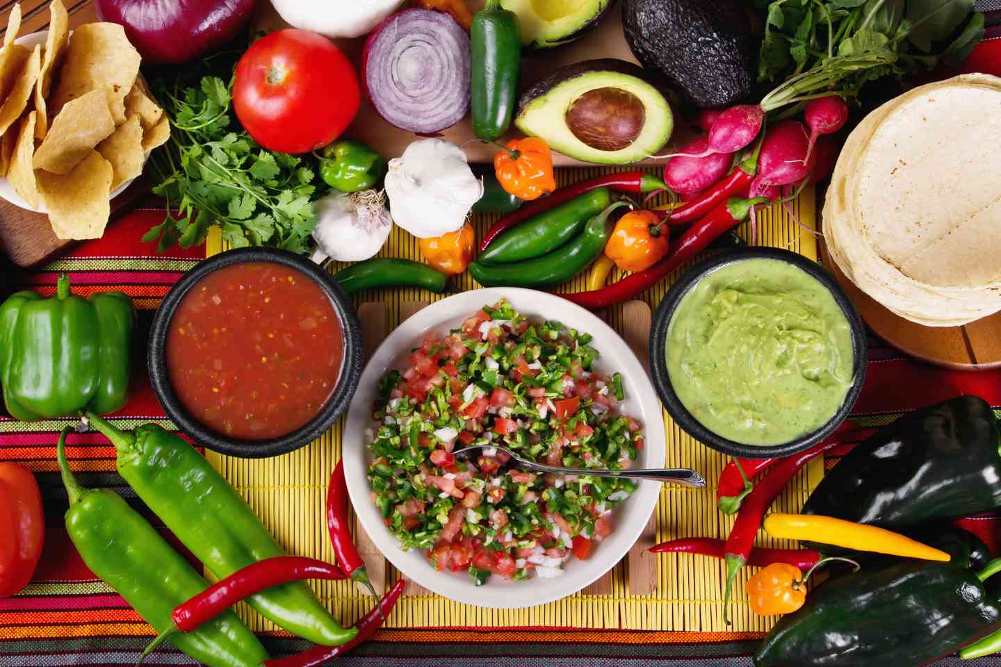 guacamole and ingredients
