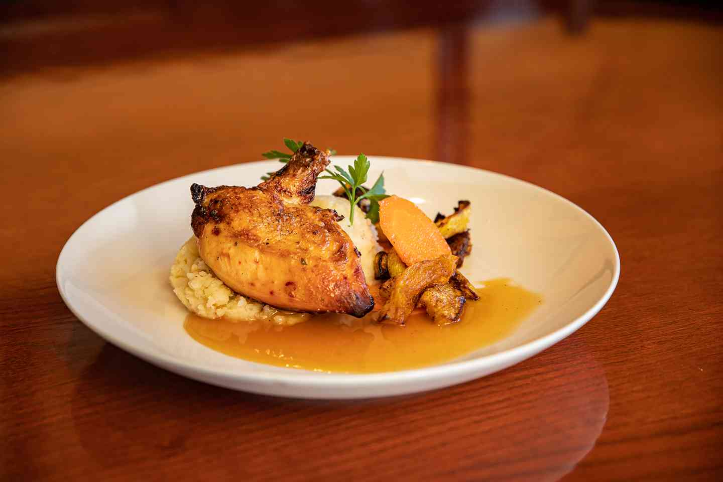 Maple Glazed Airline Chicken with an Apple Cider Sauce