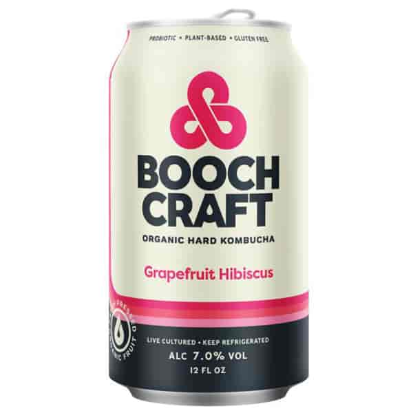Boochcraft Grapefruit Hibiscus Heather (Hard Kambucha) 12oz. Can