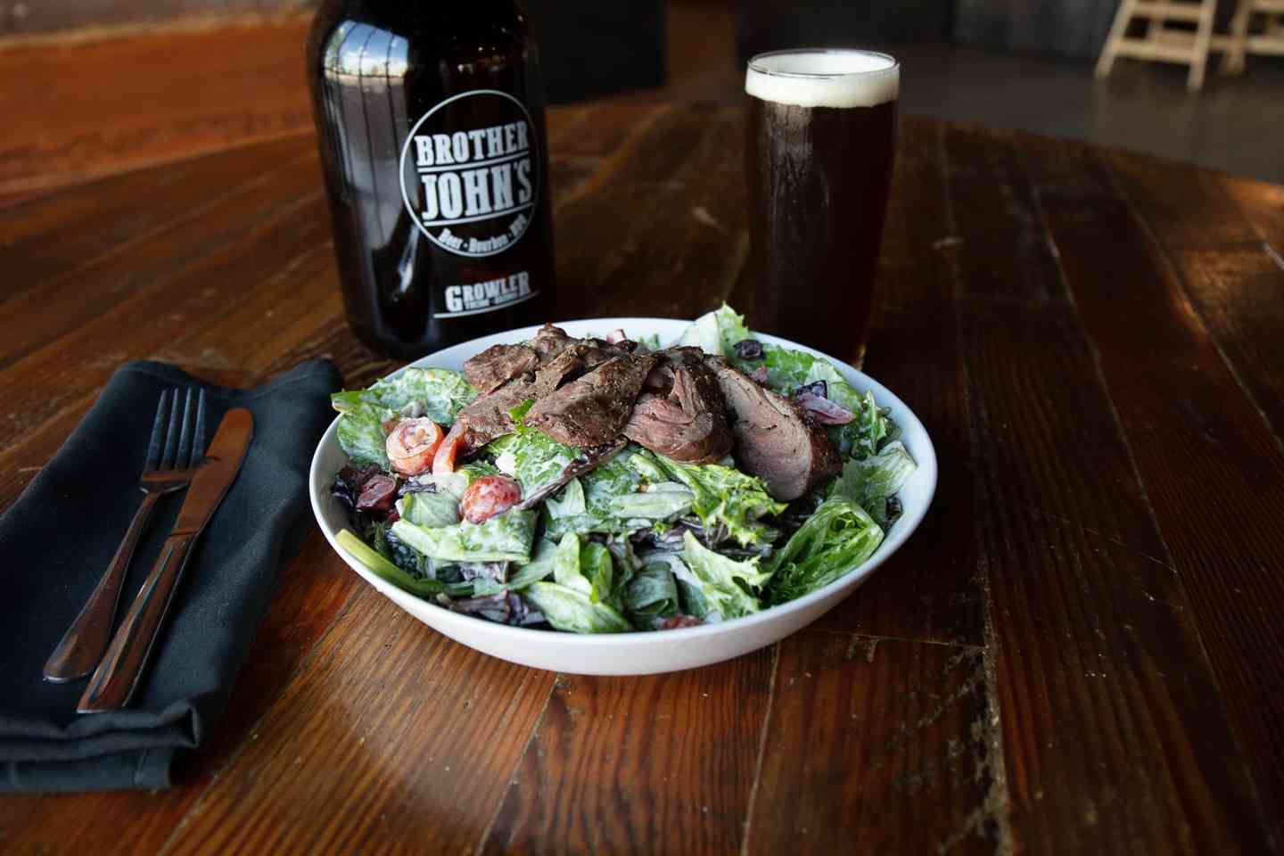 Grilled "Dickman's Deli Ugly Steak" Salad ALL DAY Menu Brother John's Beer Bourbon & BBQ