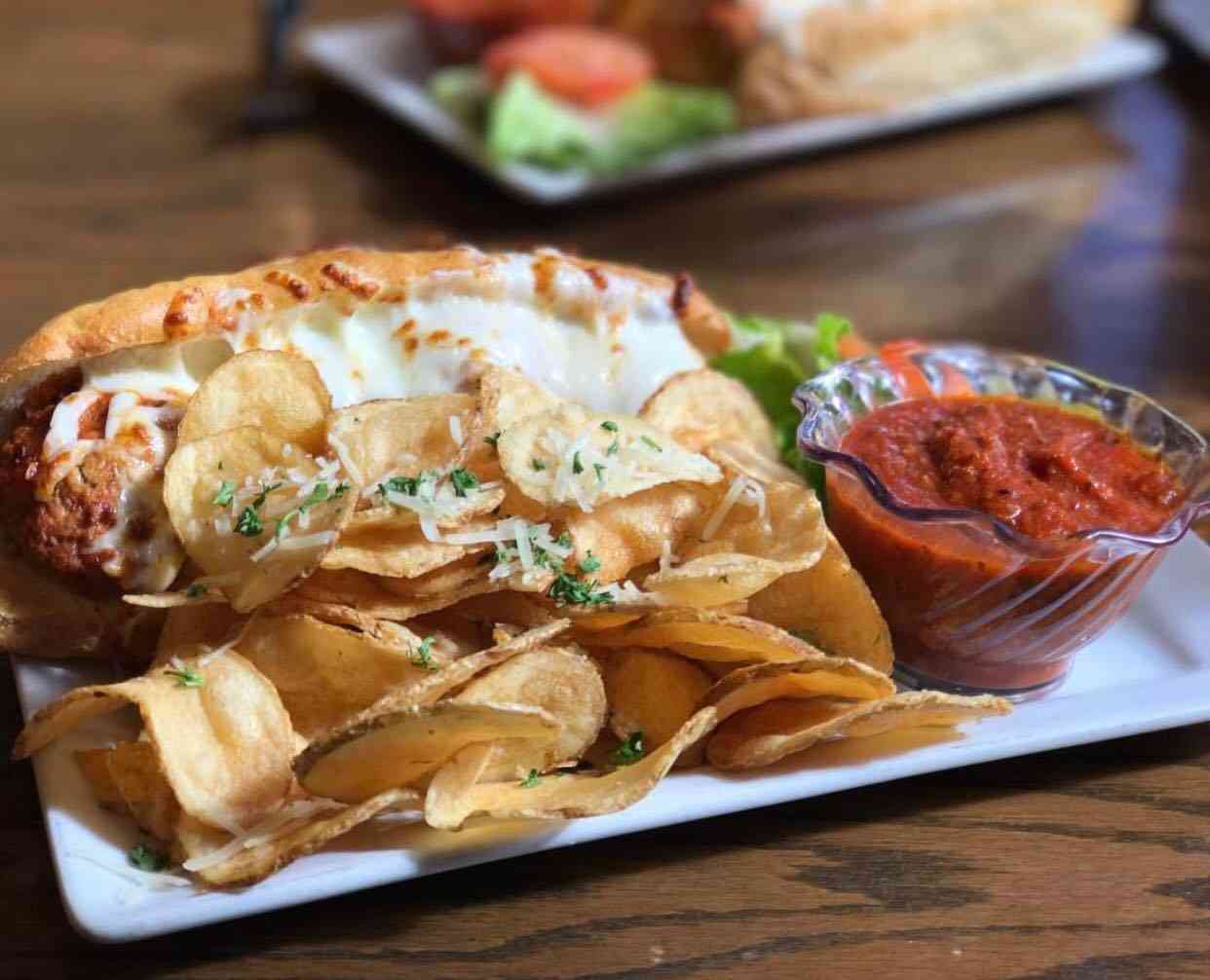 sandwich and chips