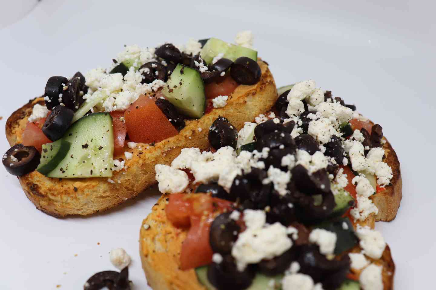 Mediterranean toast on sourdough bread