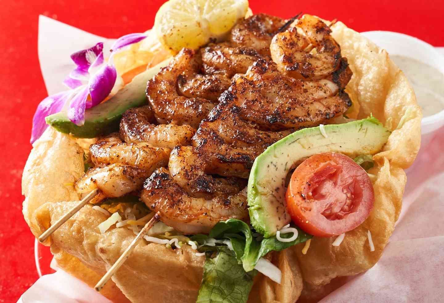 mesquite salmon, ono or shrimp (14) salad