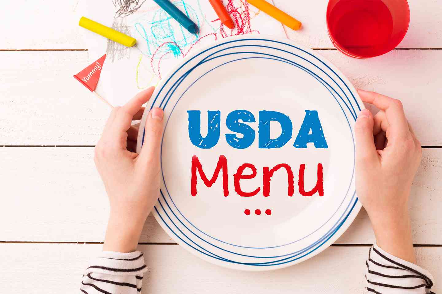 USDA Menu written on a plate