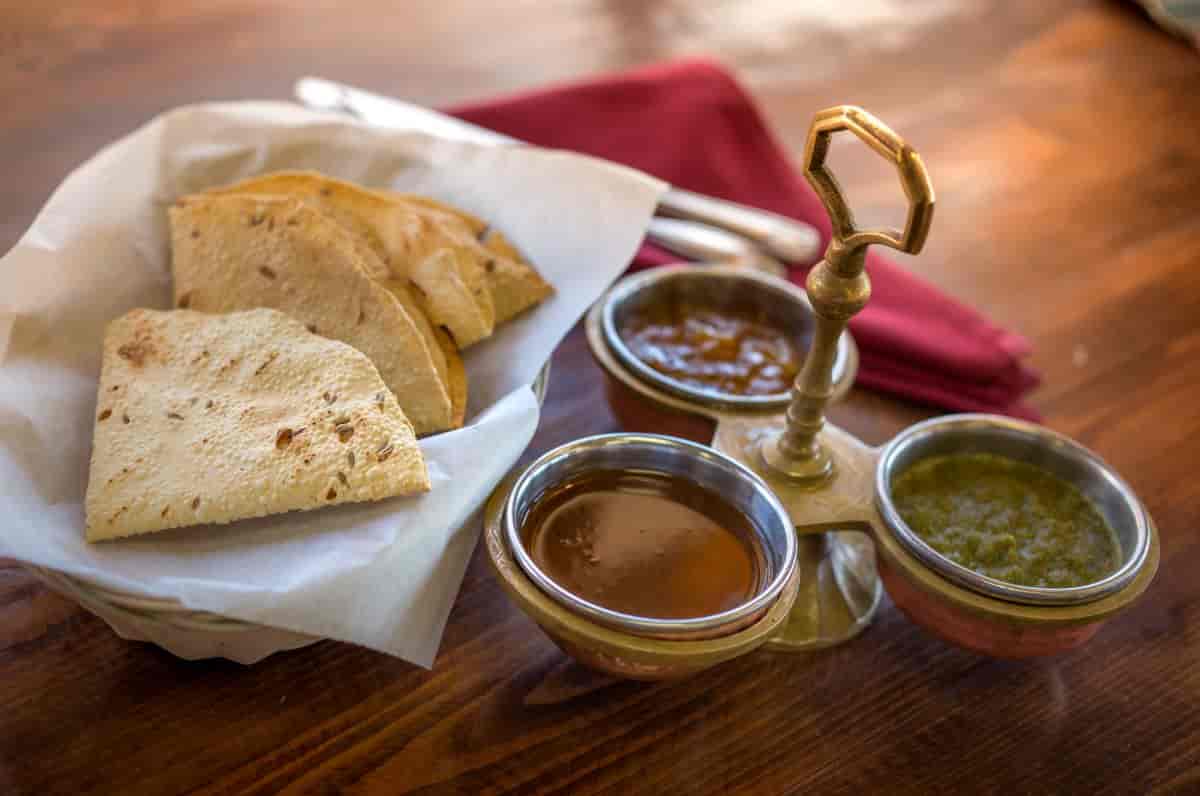 Chutney Sampler With Papadum