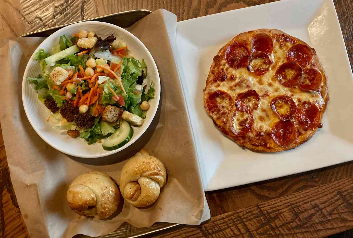 Pizza, Salad, & Knot Combo