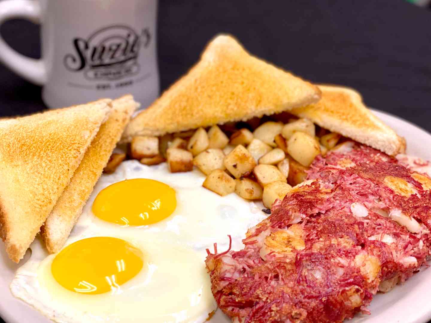 Hash and eggs