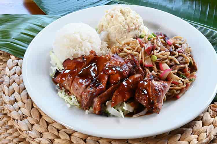 Fried Noodles and Teriyaki Chicken