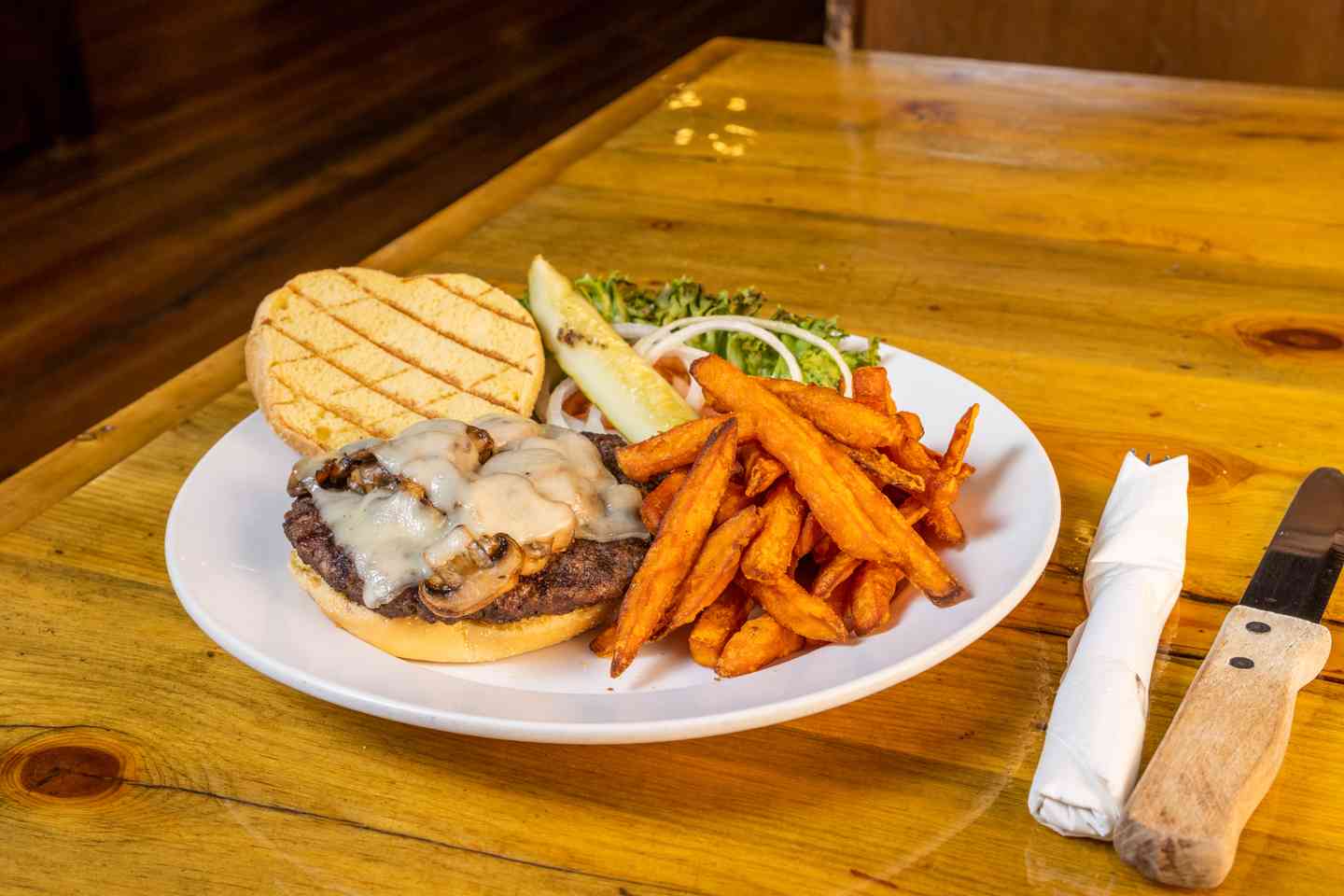 Mushroom and Swiss Burger