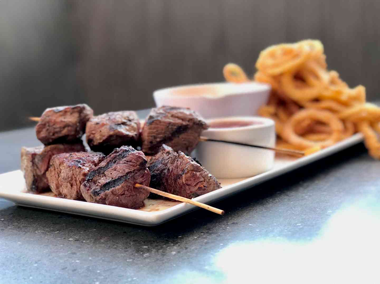 FILET MIGNON SKEWERS Main Fare Black Knight Lounge Bar in Costa