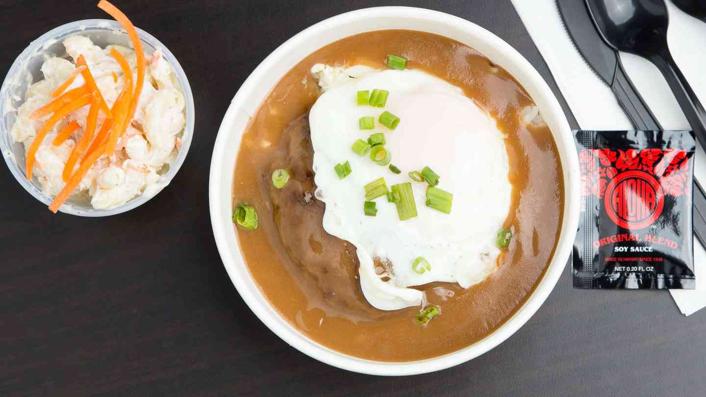 Loco Moco - All Day Breakfast - Da Coconut Cafe - Hawaiian Restaurant