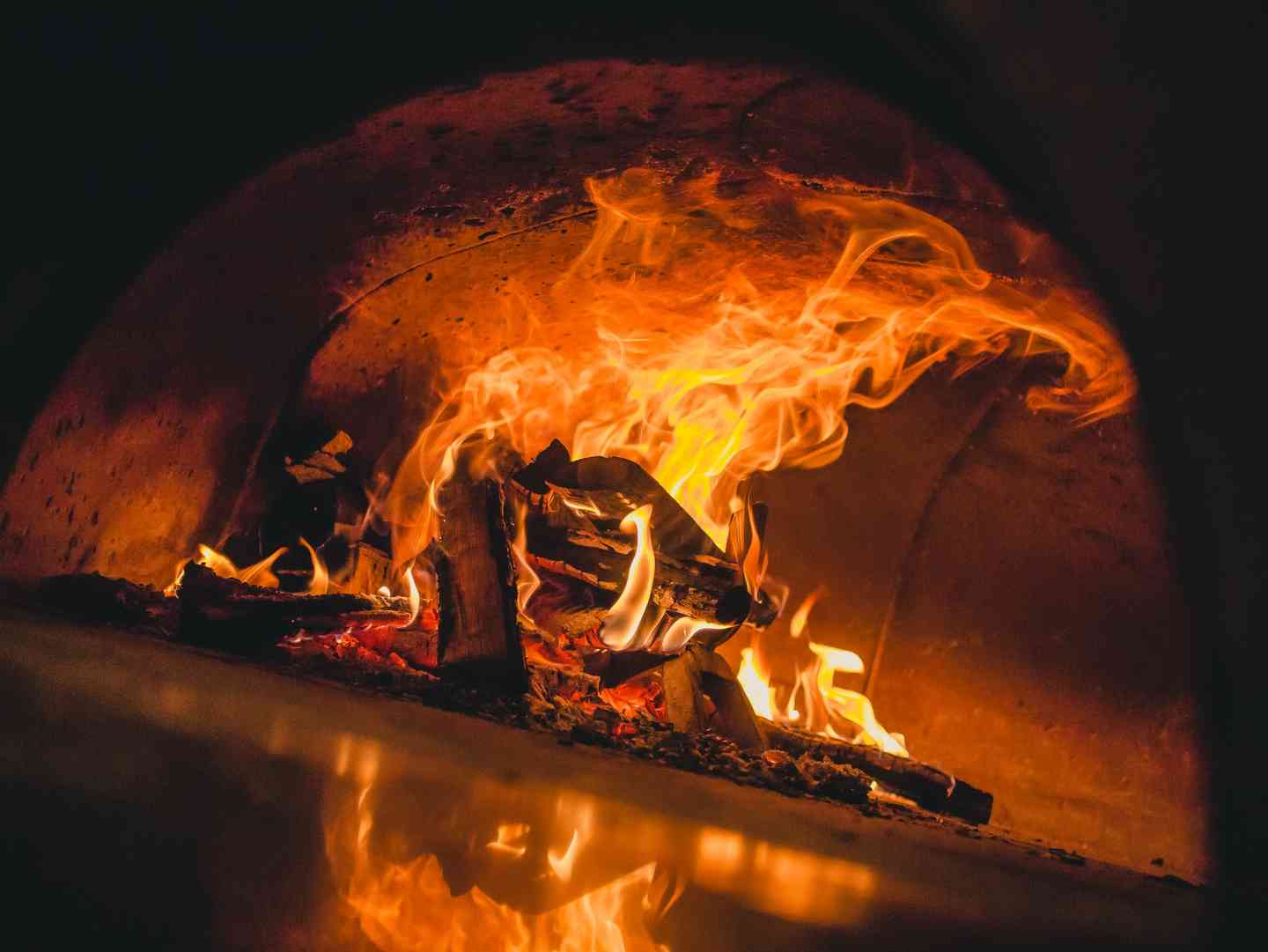 Wood burning in oven
