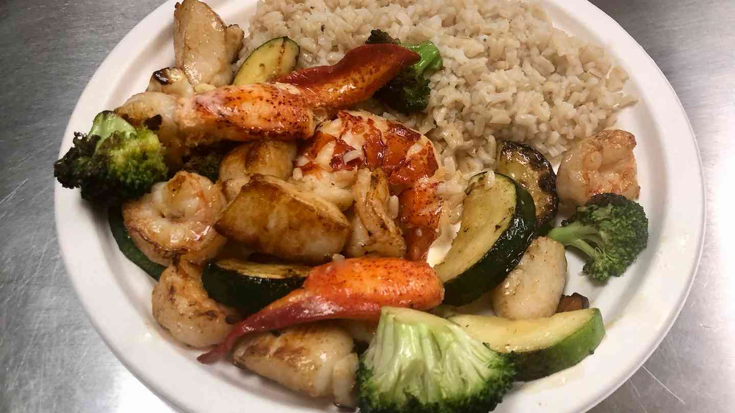 Pan Seared Lobster, Shrimp & Scallops