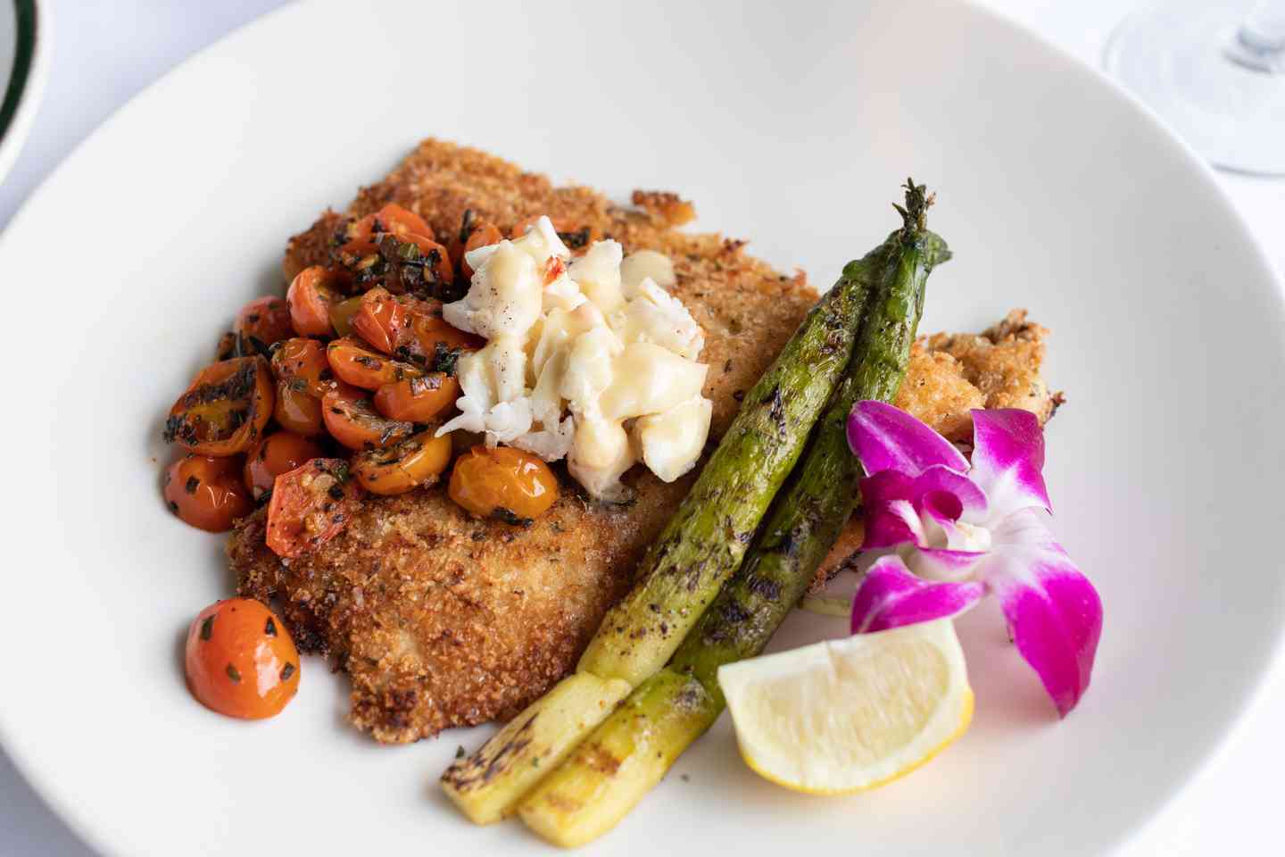 Parmesan Crusted Rainbow Trout With Jumbo Lump Crabmeat