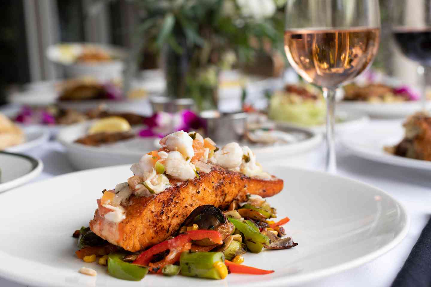 *Atlantic Blackened Salmon with Crabmeat Relish