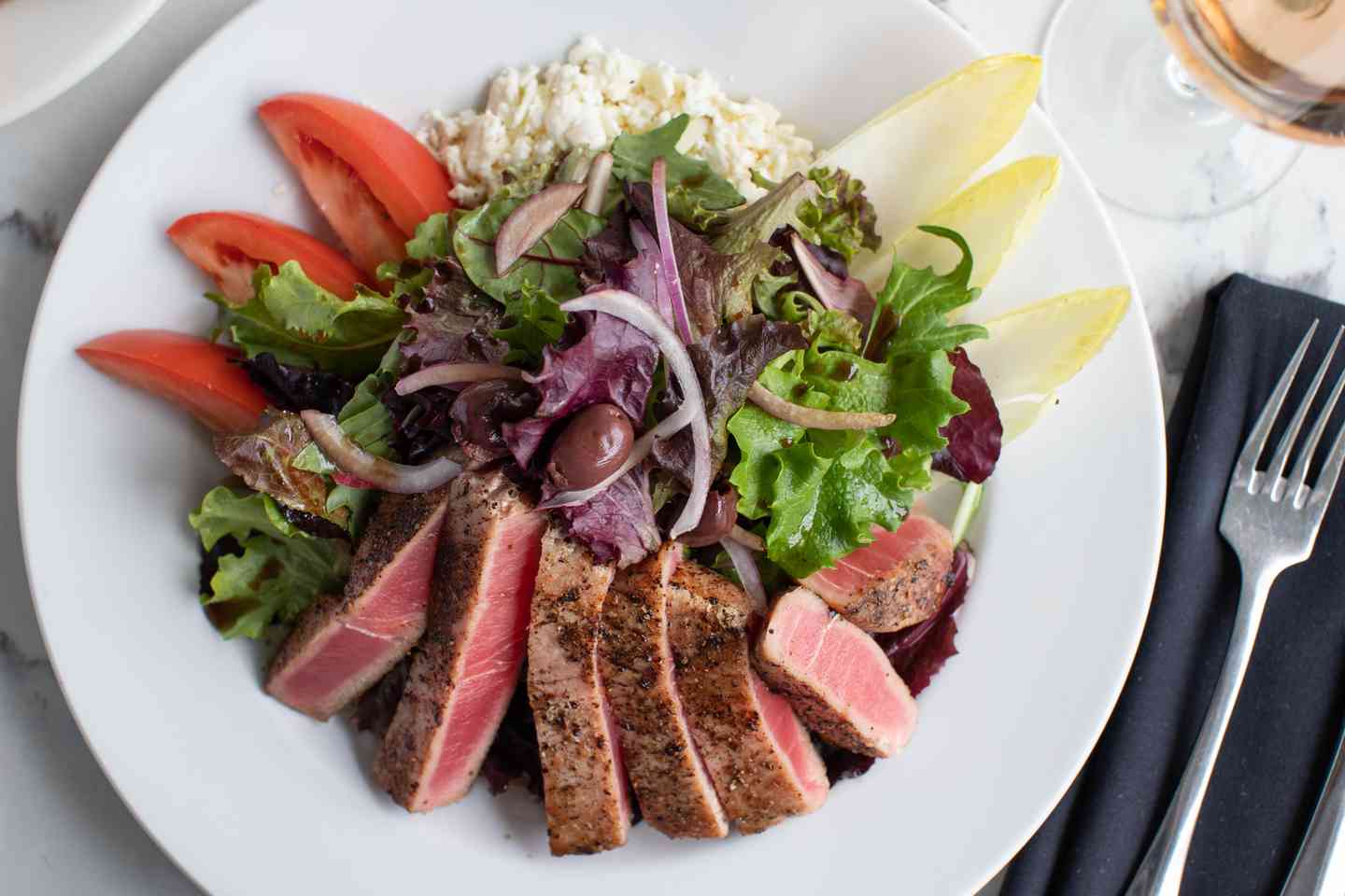 Seared Rare Ahi Tuna Salad