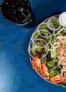 Salad and coke