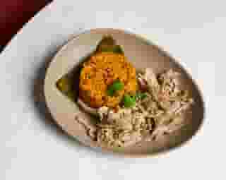Arroz Con Gandules Y Pernil / Yellow rice with Pigeon Peas & Roasted Pork