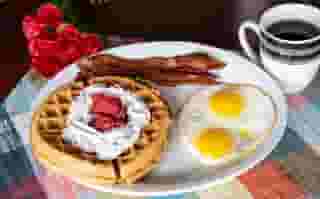 Belgian Waffle Breakfast The Loose Wheel Bar & Grill in WA