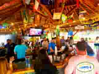 crowded tiki bar