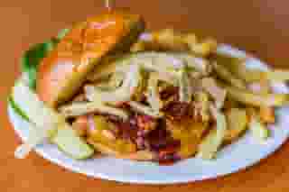 Whiskey Hill BBQ Pork, Cheddar & Bacon Burger