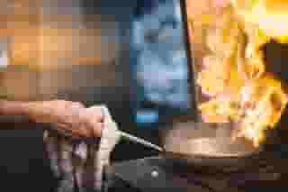 flaming pan