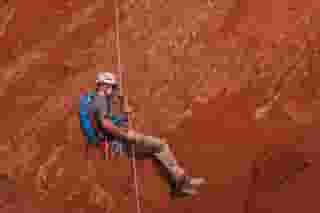 Ian Buckingham Rappelling in Moab