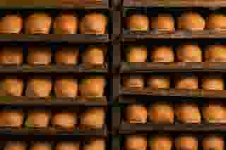 fresh bread on a rack