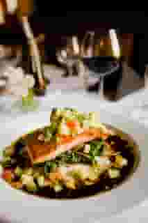 salmon and wine