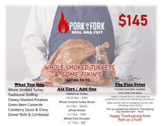 Whole Smoked Turkey Meal