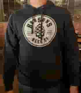 UNISEX Navy Blue Round Logo Hoodie