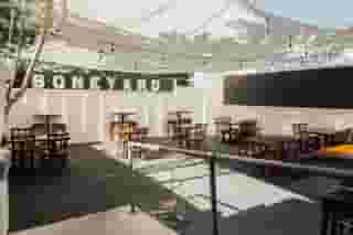 Patio dining in our new Boneyard Backyard!