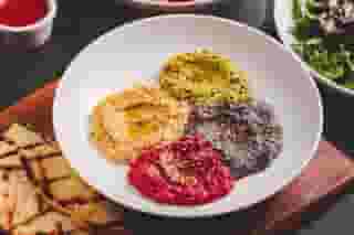 Hummus Trio Menu Sebastian's Mediterranean Cuisine Restaurant in