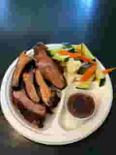 ribs and veggies