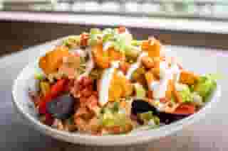 Buffalo Shrimp Nachos