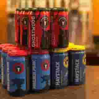 beer cans stacked