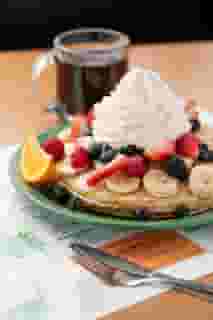 berries and banana flapjack