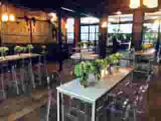 tables decorated with flowers