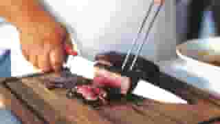 slicing meat