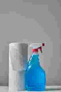 spray and paper towels