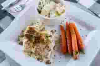 Pecan Crusted Salmon with Lemon Bechamel*