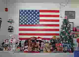 interior with american flag