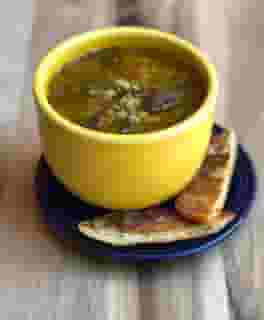Mushroom Lentil Kale Soup w/ Brown Rice
