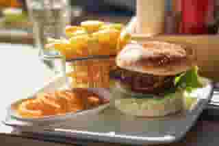 burger and fries