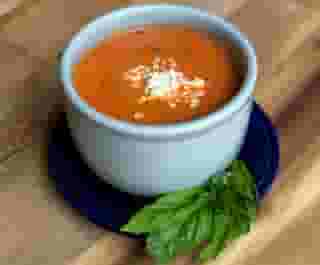 Cream of Tomato with Basil and Feta Soup