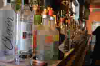Some of the liquor selection at Santa Fe