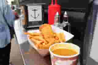 Fish and chips from food truck