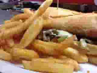 sandwich and fries